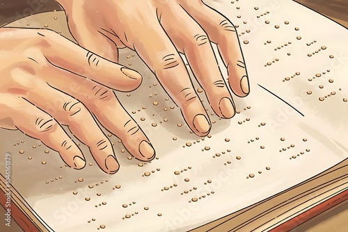 Celebrate Braille Day with a meaningful illustration of tactile reading and inclusivity

 photo