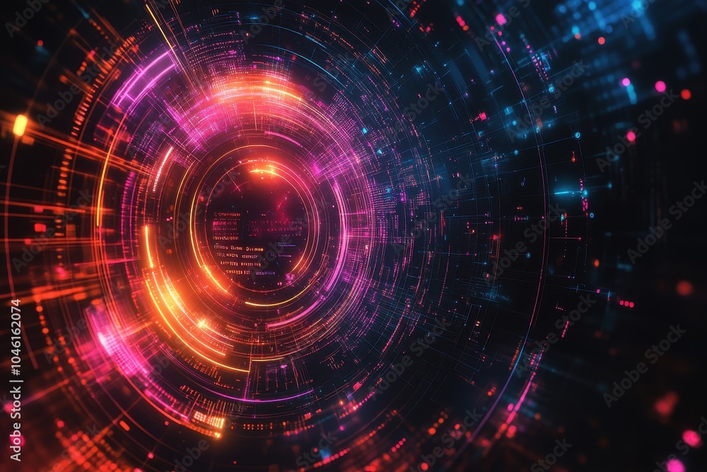 Vibrant Dark Technology Background with Gradient Effects