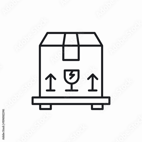 delivery fragile package icon sign vector