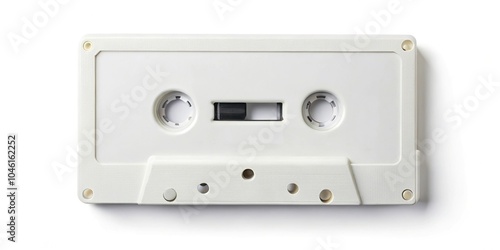 white cassette isolated on white background mock up