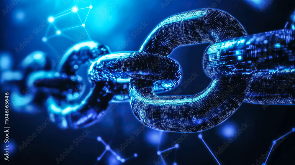 Chain security system technology. The concept of interconnected, decentralized networks providing secure, tamper-proof protection for data and digital assets. Generative AI. Chain security system technology. The concept of interconnected, decentralized networks providing secure, tamper-proof protection for data and digital assets. Generative AI.