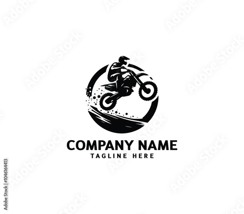 Vector a man Motocross jumping logo. motocross silhouette logo. Design elements for logo template