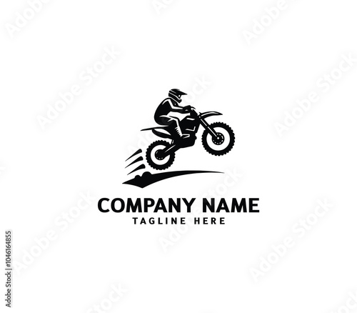 Vector a man Motocross jumping logo. motocross silhouette logo. Design elements for logo template