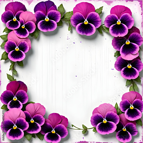 frame made of pansy flowers