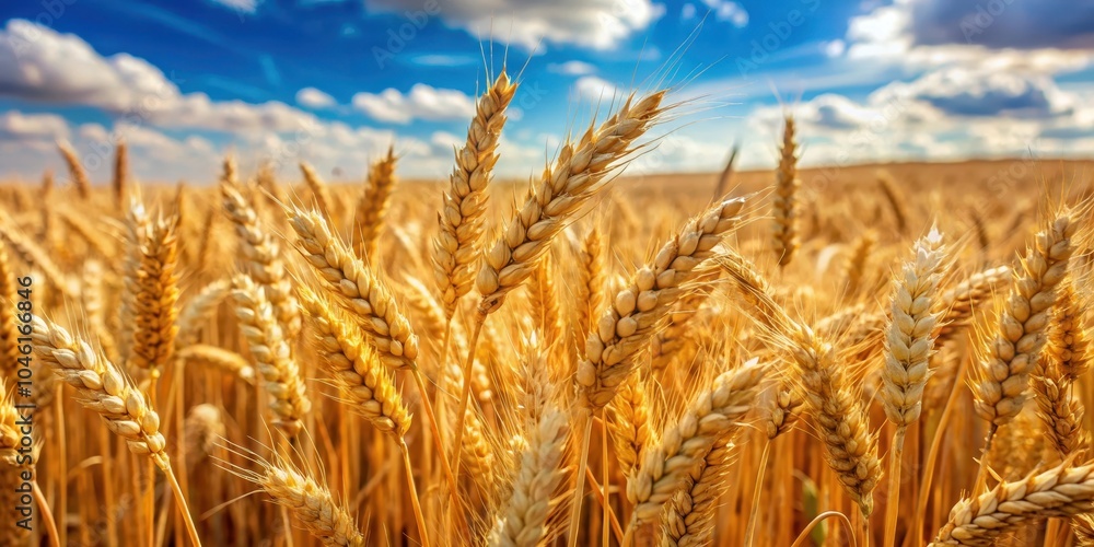 Golden wheat stalks swaying gently in a field bathed in the warm glow of the sun, a picturesque scene of nature's bounty Golden wheat stalks swaying gently in a field bathed in the warm glow of the sun, a picturesque scene of nature's bounty
