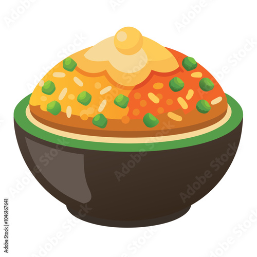 Nasi Goreng vector illustration isolated on a white background