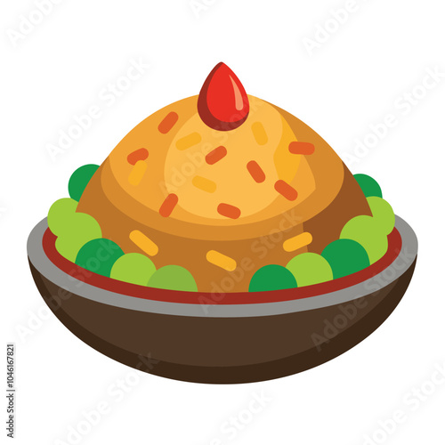 Nasi Goreng vector illustration isolated on a white background