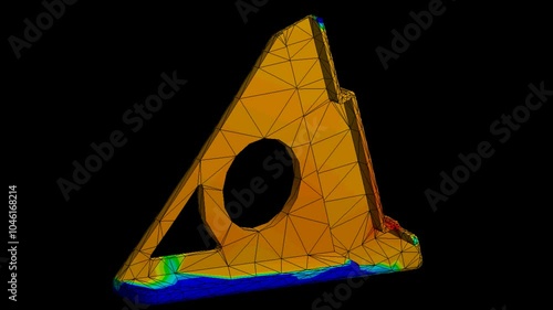 Mechanic simulation engineering - Stress and breakpoint analysis of Mechanical part under force and moment conditions photo