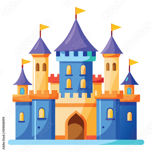 Medieval castle vector illustration isolated on a white background