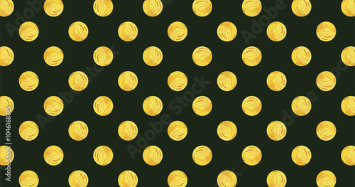 Dark Green Polka Dots Art Seamless Pattern Retro Stylish Background