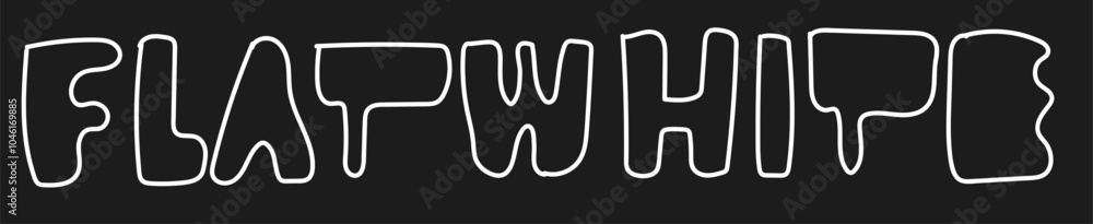 Fototapeta premium Flat white hand drawn wording doodle vector.
