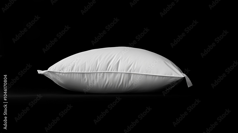 The simple white pillow is placed on a black background to create a strong contrast, highlighting the soft texture and minimalist design. Applicable to concepts related to home decoration or bedding. The simple white pillow is placed on a black background to create a strong contrast, highlighting the soft texture and minimalist design. Applicable to concepts related to home decoration or bedding.