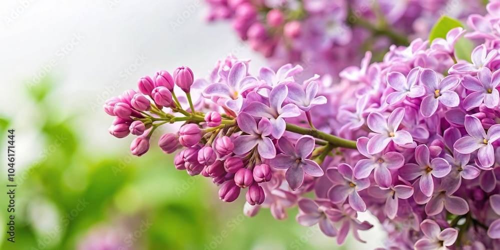 Fototapeta premium White common lilac flowers blooming in spring with shallow depth of field