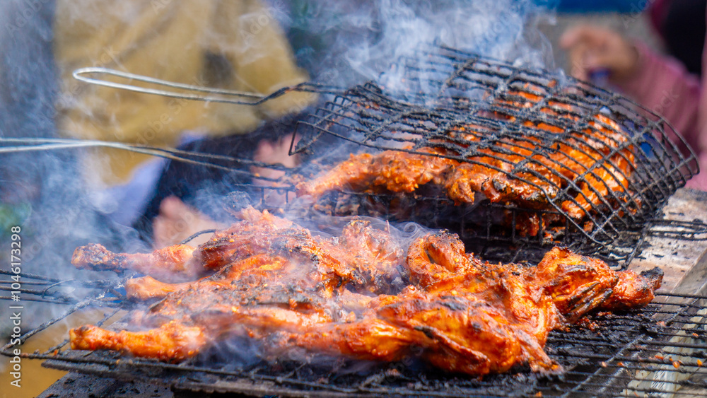 custom made wallpaper toronto digitalThe seller roasted chicken with soy sauce, herbs and spice from Indonesia. Indonesian called this food with ayam bakar.