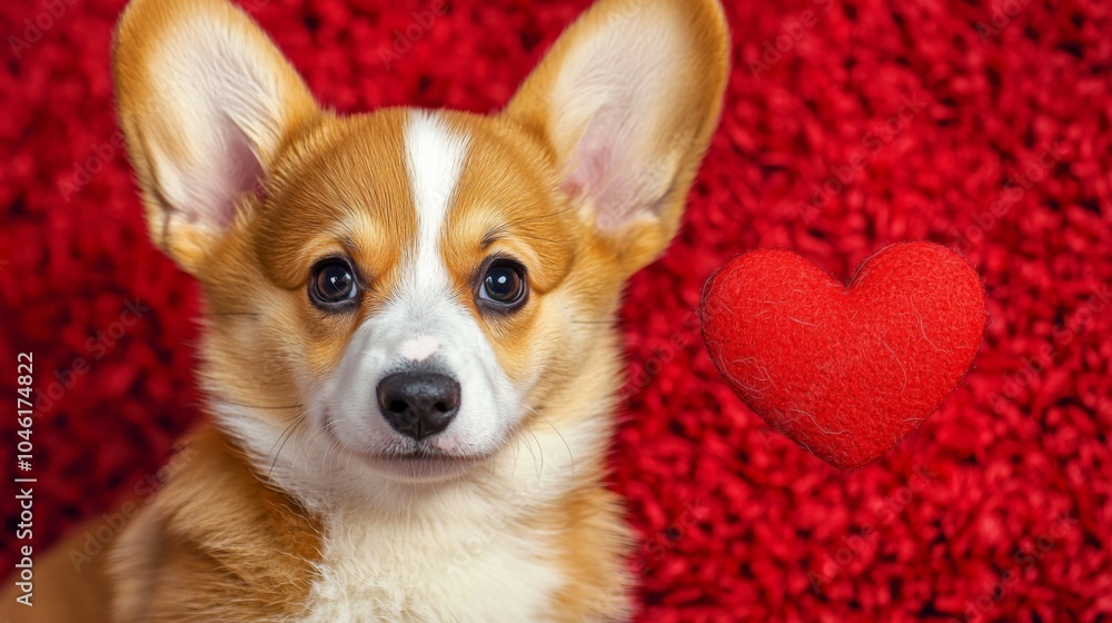 Charming Corgi - Corgi puppy with a heart-shaped mark on its fur Charming Corgi - Corgi puppy with a heart-shaped mark on its fur