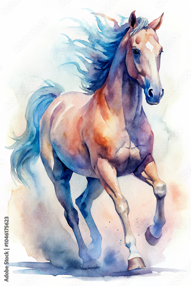 Naklejka premium horse in the snow. horse, animal, vector, stallion, farm, illustration, gallop, running, mammal, equestrian, mane, black, wild, pony, cartoon, run, silhouette, brown, equine, nature, speed, animals, m