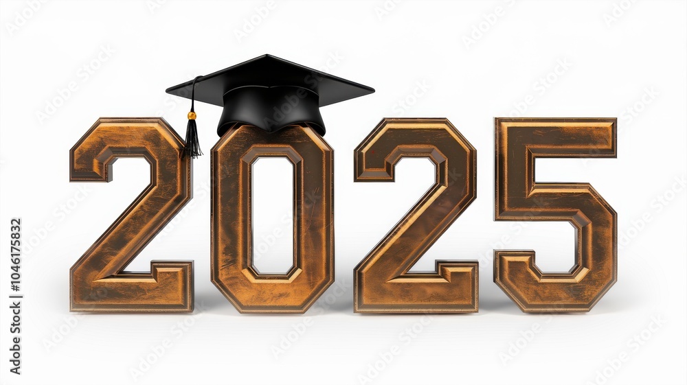 A graduation cap on top of the letters A graduation cap on top of the letters