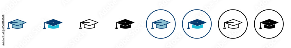 Education icon vector isolated on white background. Graduation cap icon. Graduate. Students cap Education icon vector isolated on white background. Graduation cap icon. Graduate. Students cap