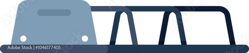 Simple flat icon of a car roof rack for transporting luggage and equipment on a vehicle roof top