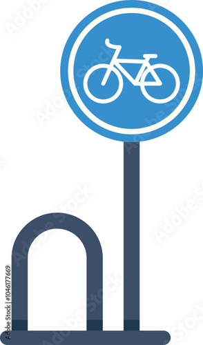 Bicycle parking sign informing cyclists of a designated parking area for bikes