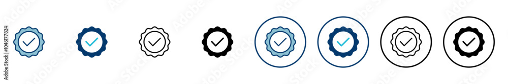 Approved icon vector isolated on white background. Certified Medal Icon vector. check mark