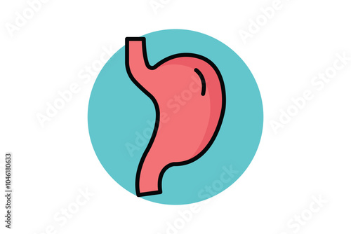 Stomach icon. colored outline icon style. icon related to medical. health elements vector illustration