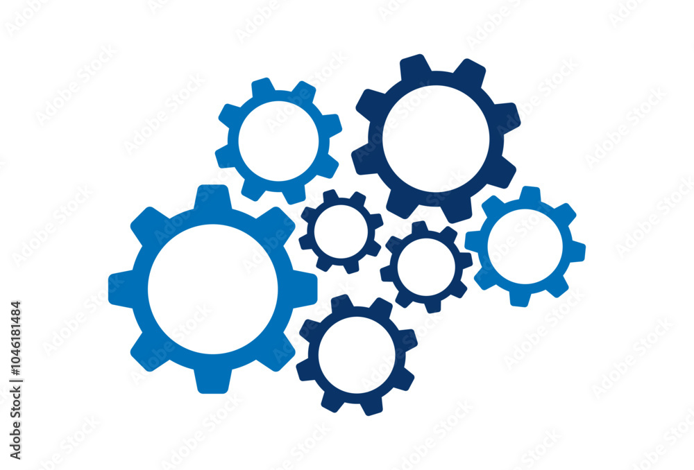 gears cartoon color on white background. template design vector gears cartoon color on white background. template design vector