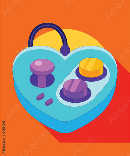 Joystick Game. Illustration oystick flat icon. Playing online