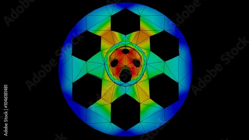 Mechanic simulation engineering - Stress and breakpoint analysis of Metal Hex wheel under force and moment conditions photo