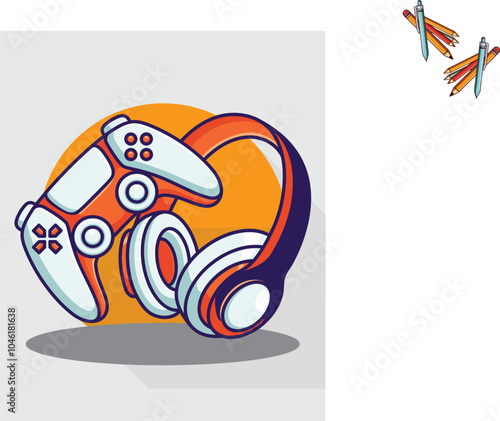 Joystick Game. Illustration oystick flat icon. Playing online