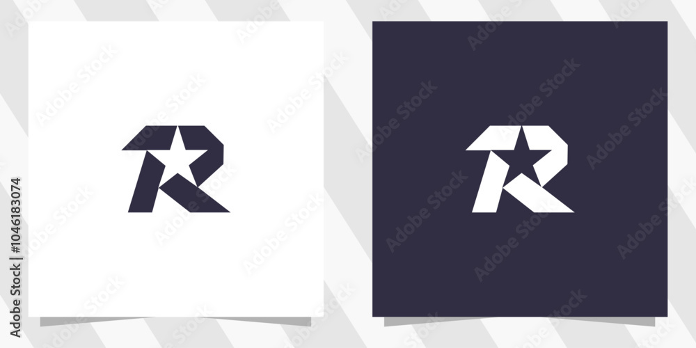 Fototapeta premium letter r with star logo design vector