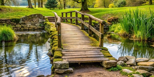 Stone footbridge over small stream