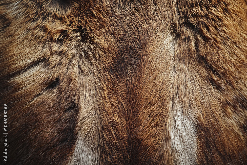 Close-up of a reindeer's thick, brown fur, with subtle variations in shade. Close-up of a reindeer's thick, brown fur, with subtle variations in shade.