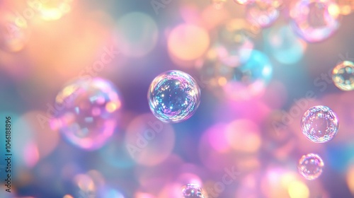 Abstract Pastel Rainbow Bubbles Background