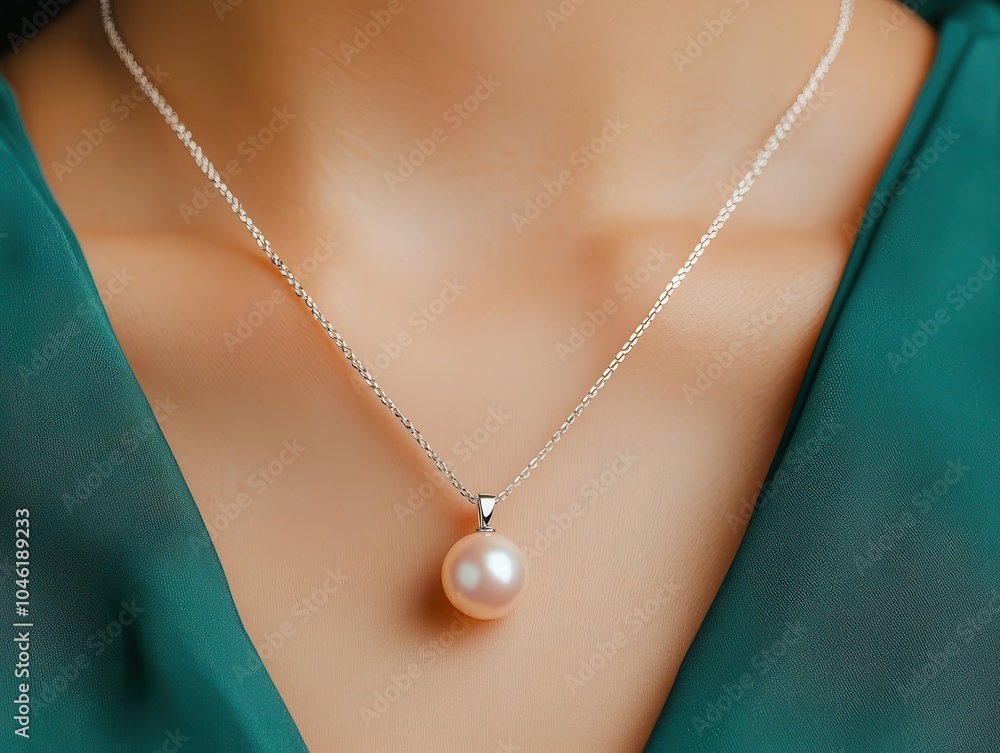 A pearl pendant necklace with a minimalist chain, a timeless accessory that suits every fashion occasion A pearl pendant necklace with a minimalist chain, a timeless accessory that suits every fashion occasion