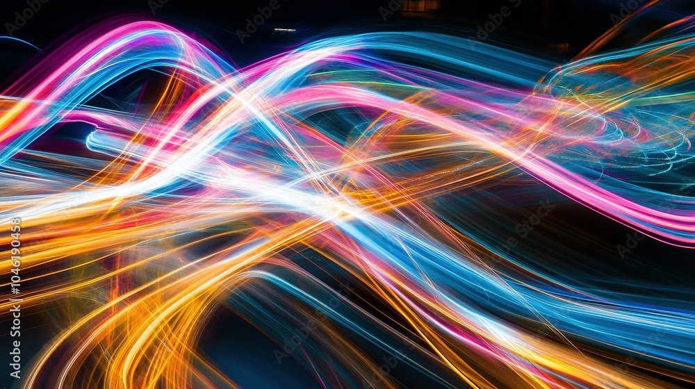 Abstract Light Trails Swirling Colors and Motion Blur Abstract Light Trails Swirling Colors and Motion Blur