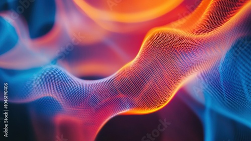 Abstract Blue and Orange Wave Pattern Background