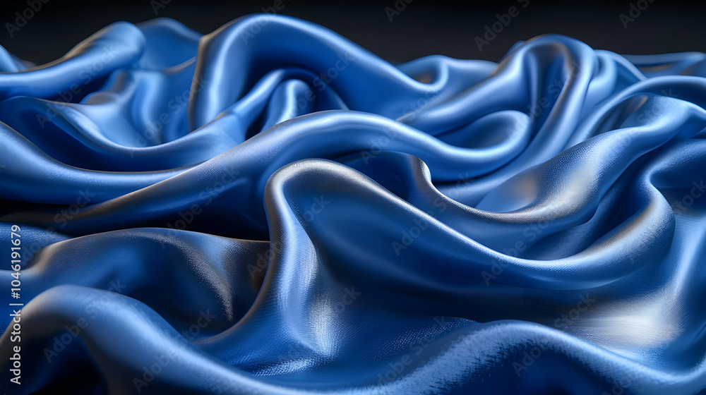 Obraz premium Abstract Blue Satin Fabric Background