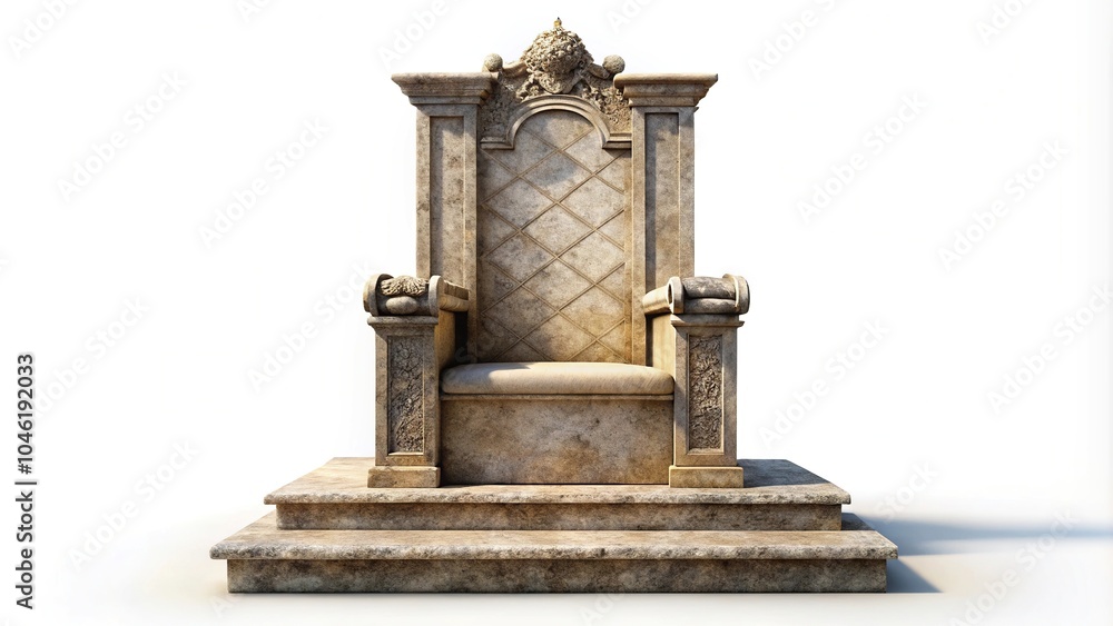 Stone throne isolated on a white background Stone throne isolated on a white background