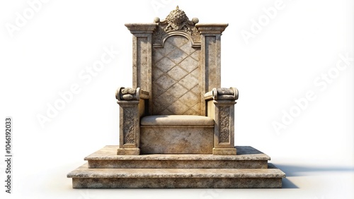 Stone throne isolated on a white background