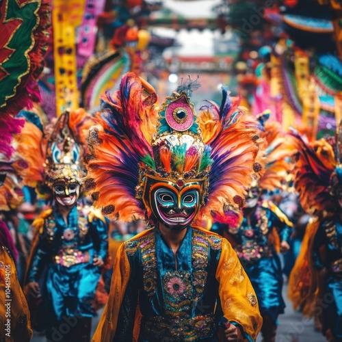 Colorful street parades during global festivals