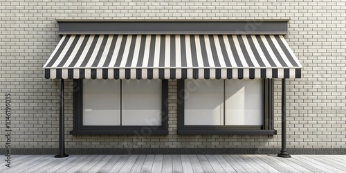 storefront awning with striped design