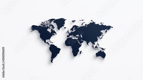 Wallpaper Mural World Map With Shadow Effect Torontodigital.ca