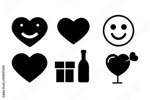 Valentines Day icon set vector illustration