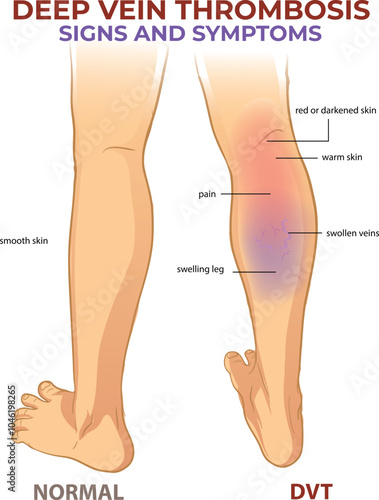 DVT signs and symptoms diagram