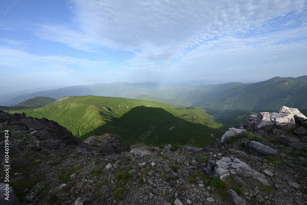 Fototapeta premium Climbing mountain ridge, Nasu, Tochigi, Japan