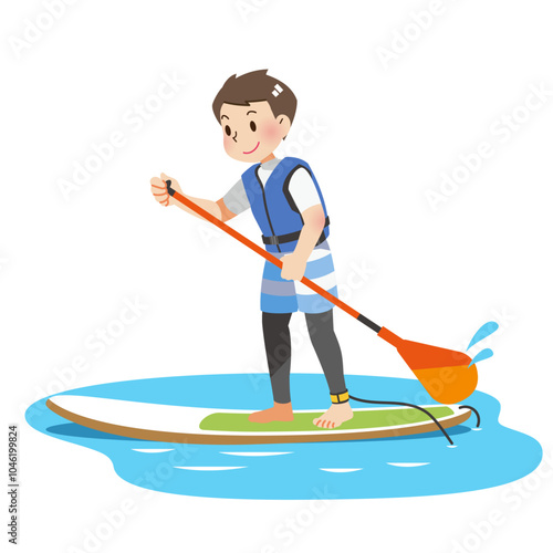 SUPを楽しむ男性