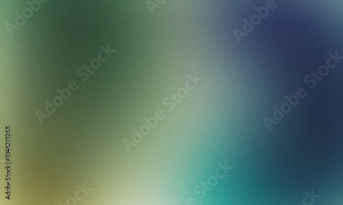 Blue green color soft grainy gradient backdrop design, smooth noise texture effect, summer poster design