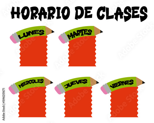 HORARIO DE CLASES VECTORIZADA PARA CORTE EN FUOMIX O GOMA EVA