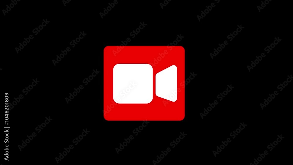 camera video recoding icon animation red color camera video recoding icon animation red color